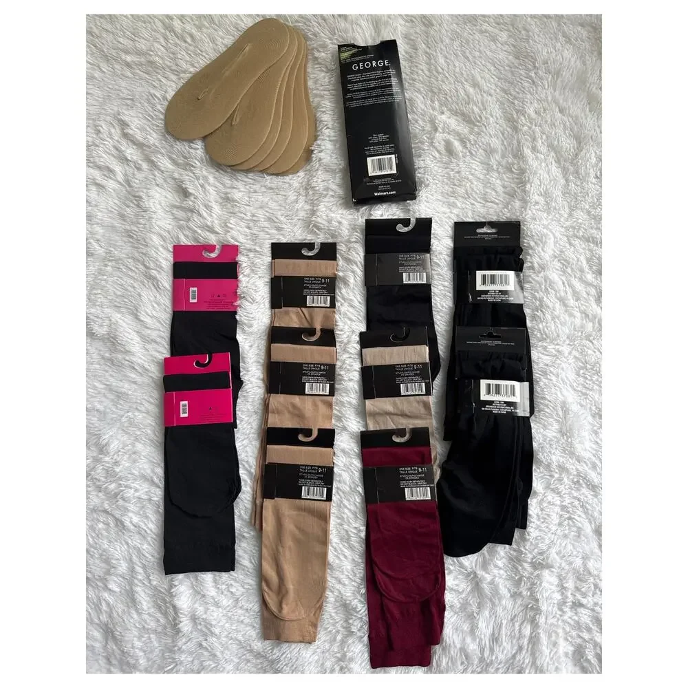 1990s Women’s Hosiery Wardrobe Bundle 19 Pairs Trouser & No Show Socks New 9-11